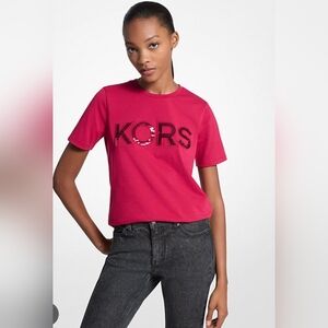 Michael Kors Women's Pink Logo T-Shirt
